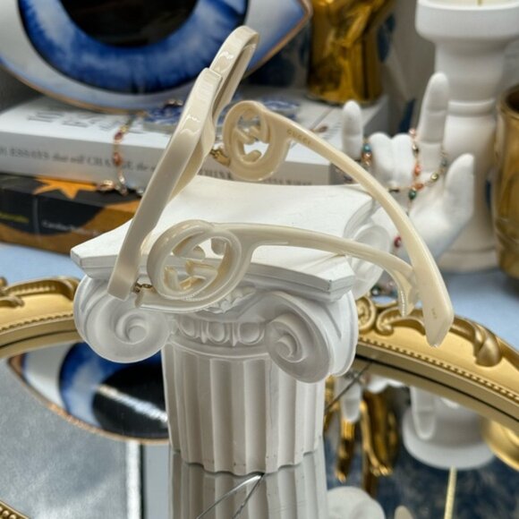 🆕 GUCCI 🧿 NWOT GG1326S 002 Ivory Oversized Square Sunglass, Brown Gradient - Picture 9 of 16